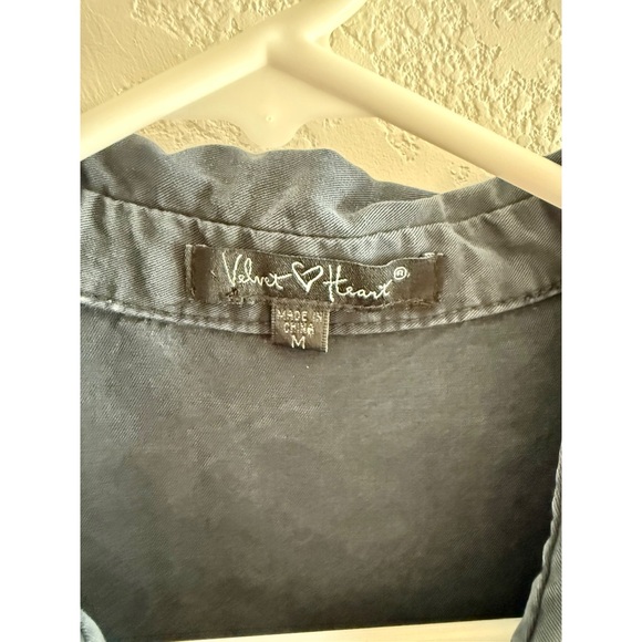 Velvet Heart Navy Button-Front Shirt Dress - Picture 3 of 3